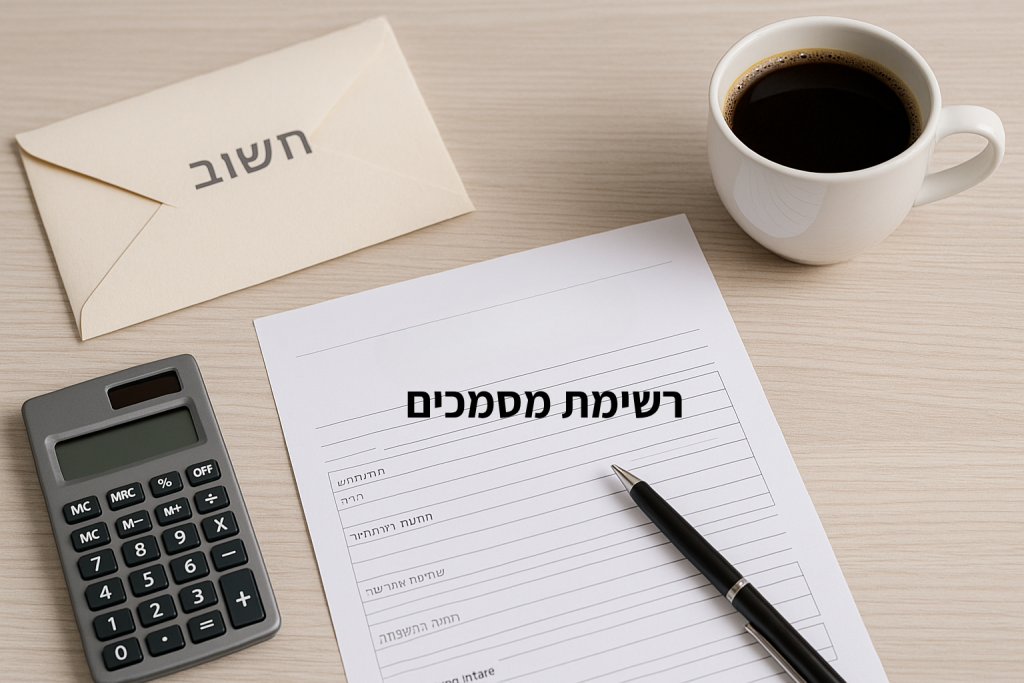 הכנת רשימת מסמכים למשכנתא