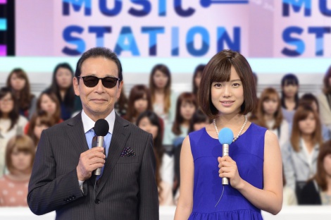 ミュージックステーションの司会者タモリと女性アナウンサー