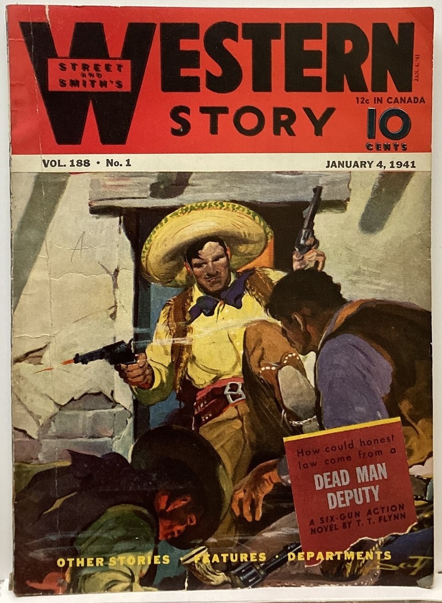 Capa de um bolsilivro de faroeste antigo.