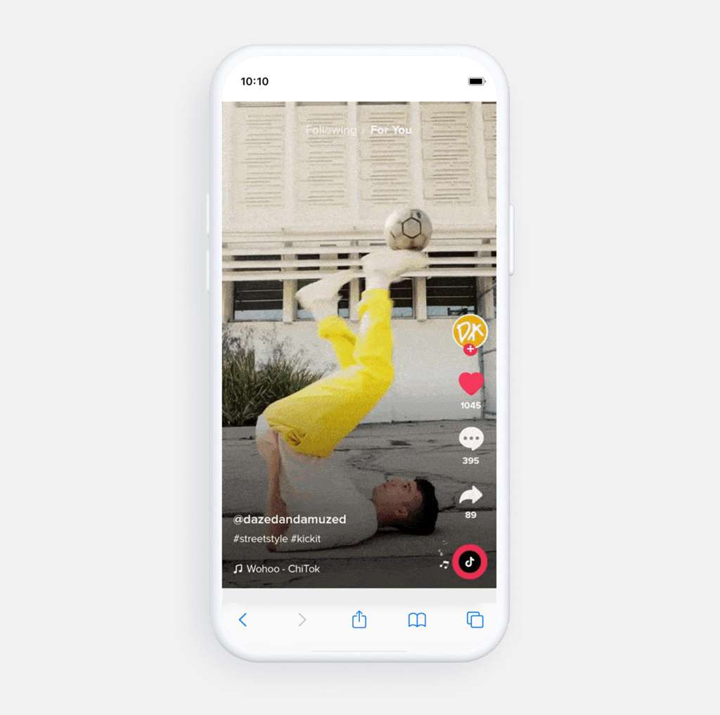 틱톡 영상 인터페이스