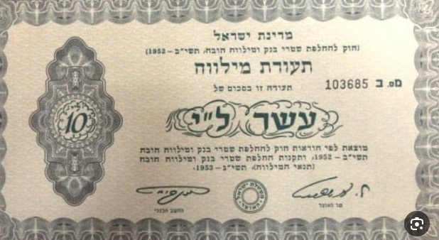 תעודת מילווה היסטורית של מדינת ישראל
