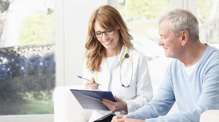 Doctor discussing results with a patient