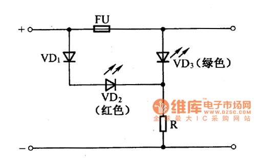 直流低压保险丝熔断指示电路